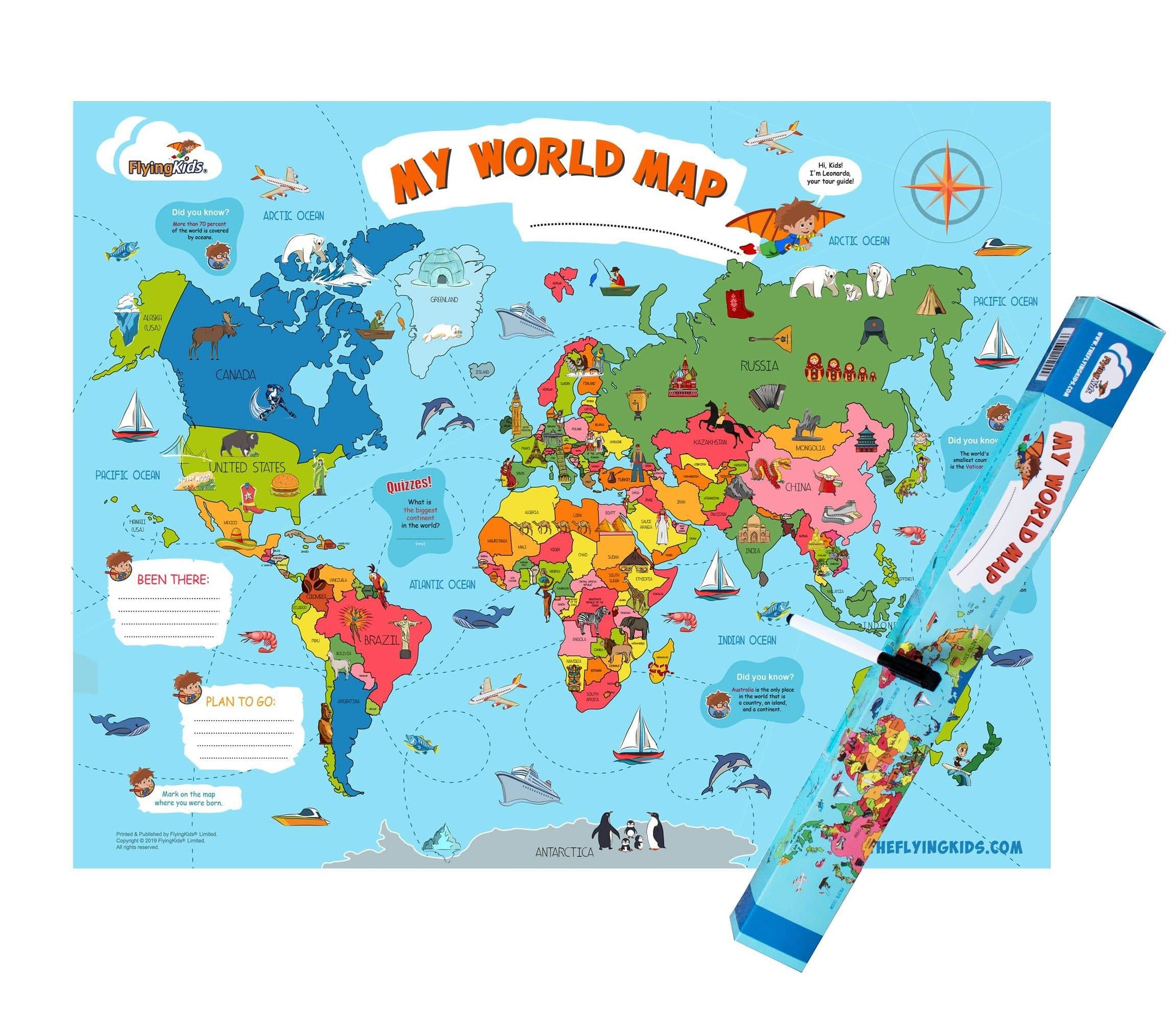 Interactive World Map Poster Maphover Interactive World Maps Kids